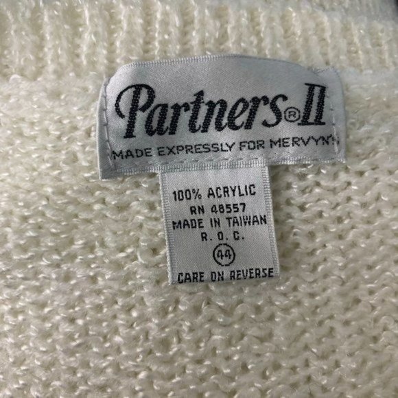 Vintage Short Sleeve Knit Cardigan Sweater L White Buttons Short Sleeves Pockets - Picture 6 of 6